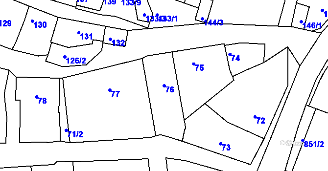 Parcela st. 76 v KÚ Domanín, Katastrální mapa