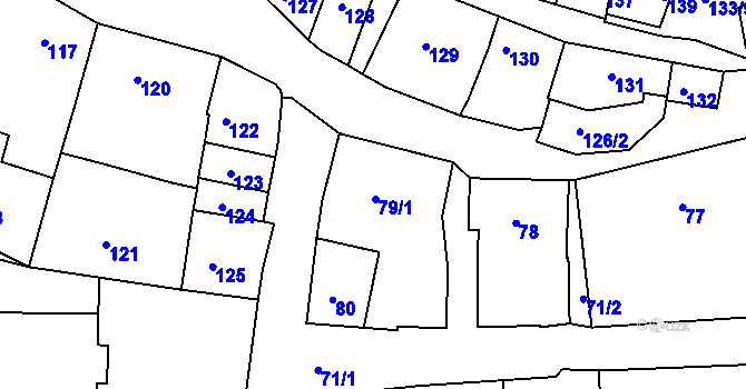 Parcela st. 79/1 v KÚ Domanín, Katastrální mapa