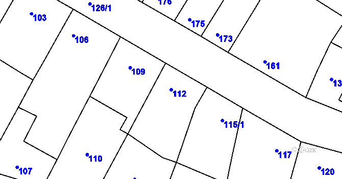 Parcela st. 112 v KÚ Domanín, Katastrální mapa
