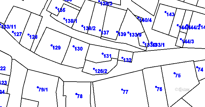 Parcela st. 131 v KÚ Domanín, Katastrální mapa