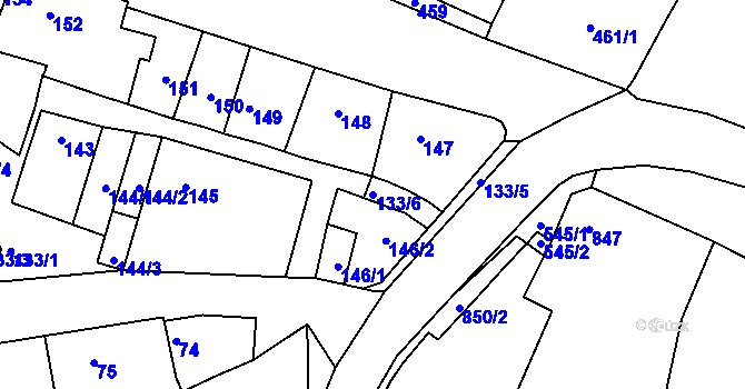 Parcela st. 133/6 v KÚ Domanín, Katastrální mapa