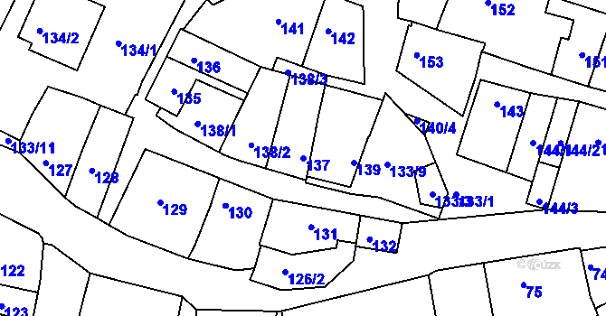 Parcela st. 137 v KÚ Domanín, Katastrální mapa