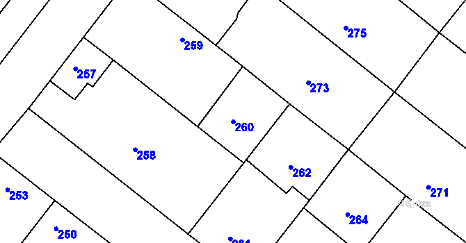 Parcela st. 260 v KÚ Domanín, Katastrální mapa