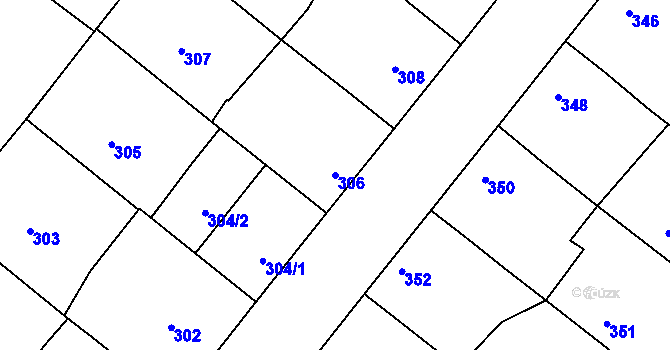 Parcela st. 306 v KÚ Domanín, Katastrální mapa