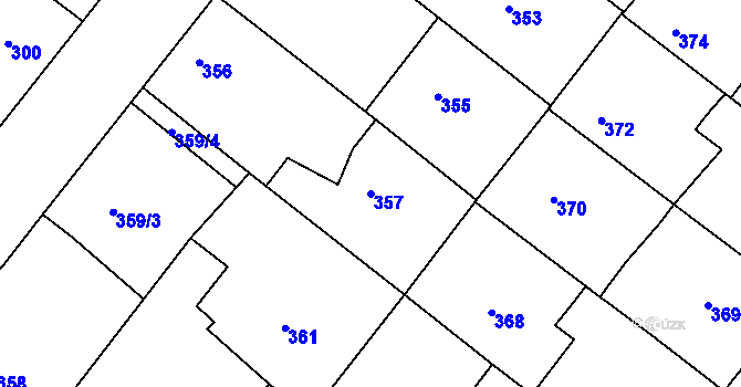 Parcela st. 357 v KÚ Domanín, Katastrální mapa