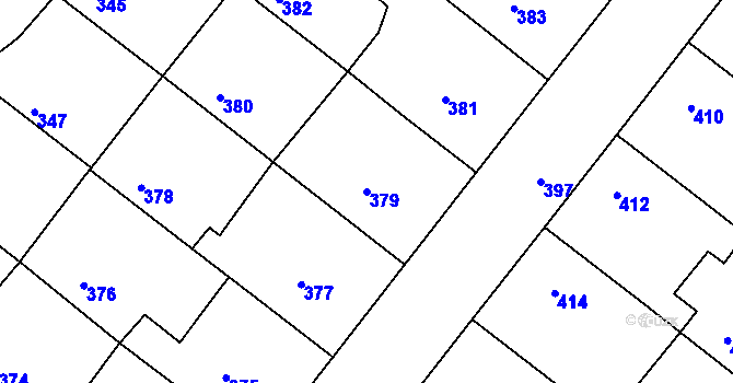 Parcela st. 379 v KÚ Domanín, Katastrální mapa