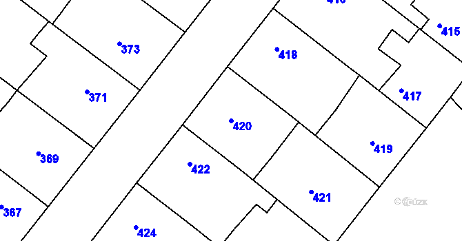 Parcela st. 420 v KÚ Domanín, Katastrální mapa