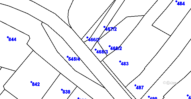 Parcela st. 468/3 v KÚ Domanín, Katastrální mapa