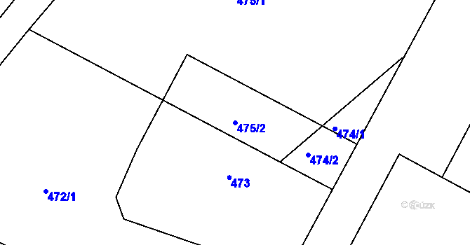 Parcela st. 475/2 v KÚ Domanín, Katastrální mapa