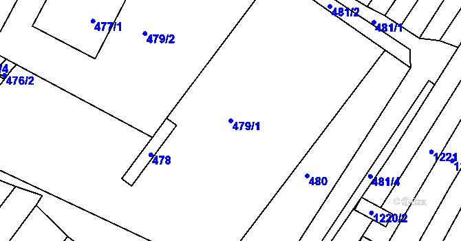 Parcela st. 479/1 v KÚ Domanín, Katastrální mapa