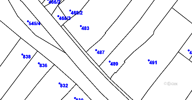 Parcela st. 487 v KÚ Domanín, Katastrální mapa