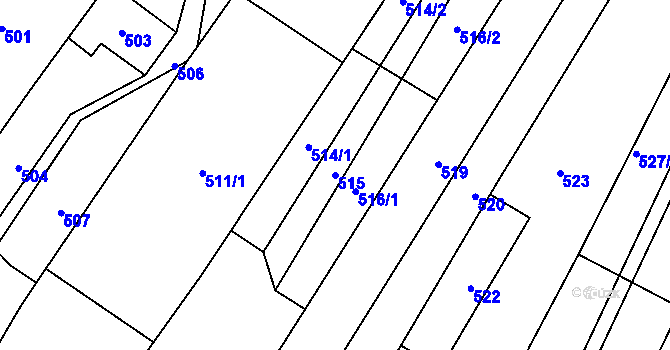Parcela st. 515 v KÚ Domanín, Katastrální mapa