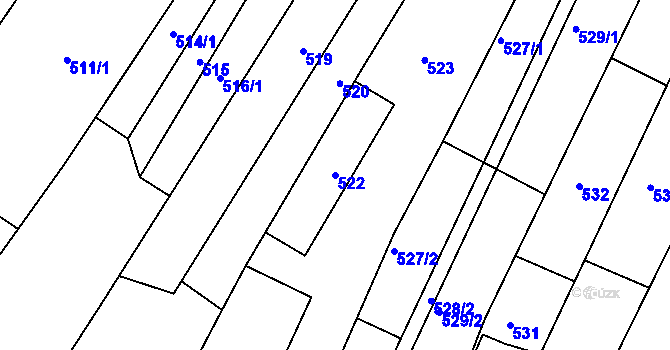Parcela st. 522 v KÚ Domanín, Katastrální mapa