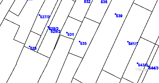 Parcela st. 535 v KÚ Domanín, Katastrální mapa