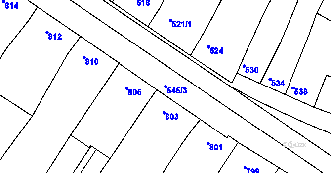 Parcela st. 545/3 v KÚ Domanín, Katastrální mapa