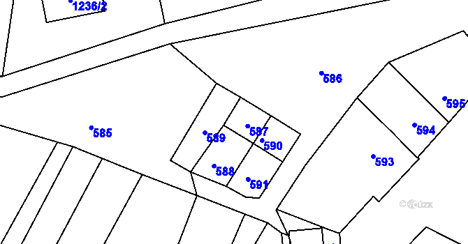 Parcela st. 587 v KÚ Domanín, Katastrální mapa