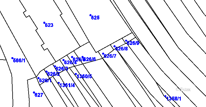 Parcela st. 626/7 v KÚ Domanín, Katastrální mapa