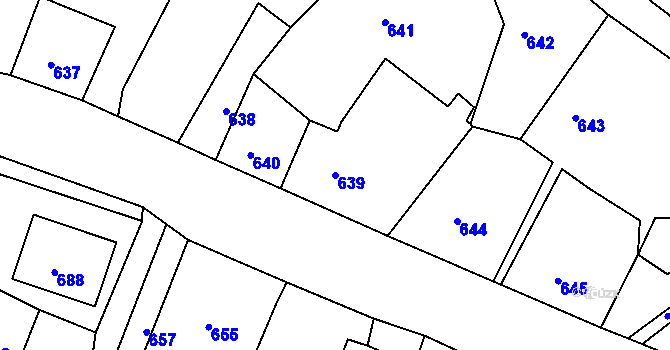 Parcela st. 639 v KÚ Domanín, Katastrální mapa
