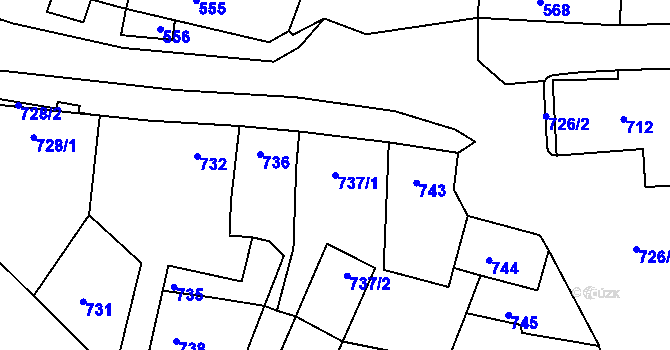 Parcela st. 737/1 v KÚ Domanín, Katastrální mapa