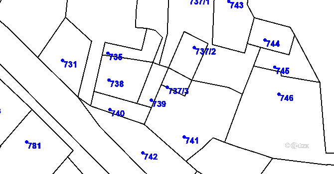 Parcela st. 737/3 v KÚ Domanín, Katastrální mapa