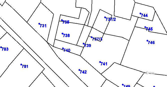 Parcela st. 739 v KÚ Domanín, Katastrální mapa