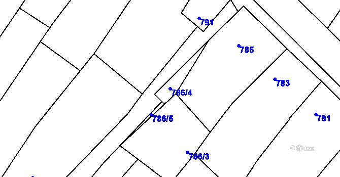 Parcela st. 786/4 v KÚ Domanín, Katastrální mapa