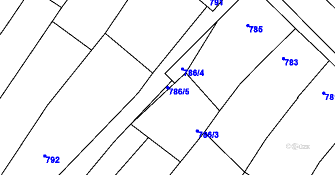 Parcela st. 786/5 v KÚ Domanín, Katastrální mapa