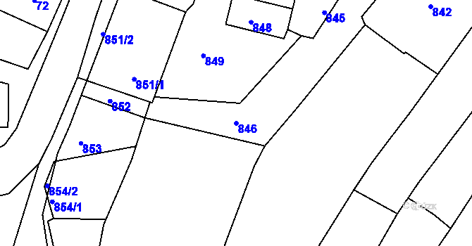 Parcela st. 846 v KÚ Domanín, Katastrální mapa