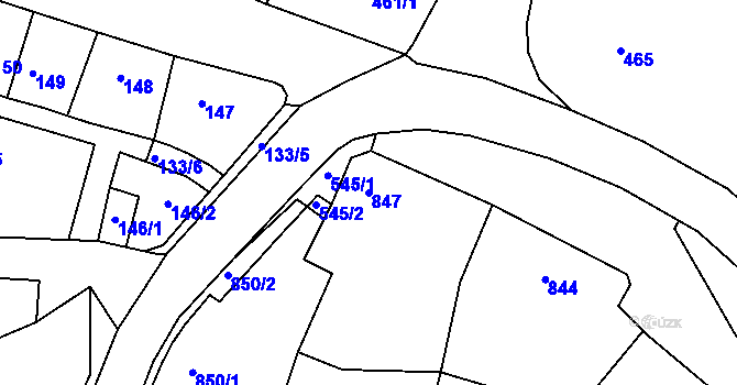 Parcela st. 847 v KÚ Domanín, Katastrální mapa