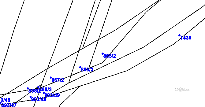 Parcela st. 865/2 v KÚ Domanín, Katastrální mapa