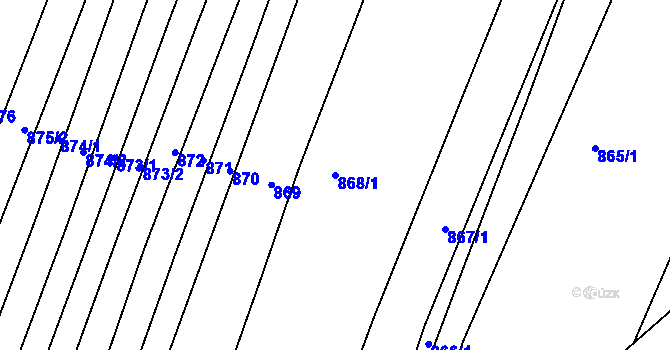 Parcela st. 868/1 v KÚ Domanín, Katastrální mapa