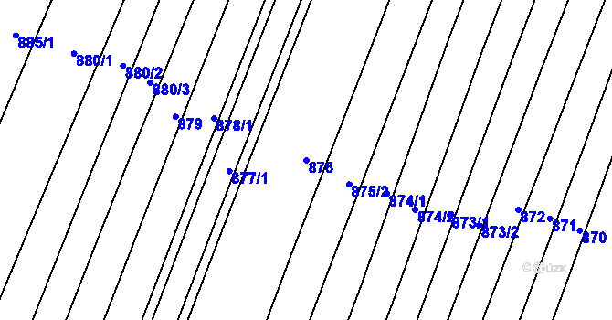 Parcela st. 876 v KÚ Domanín, Katastrální mapa