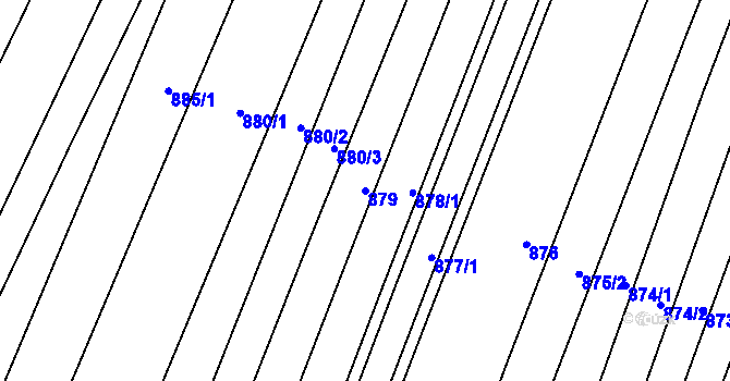 Parcela st. 879 v KÚ Domanín, Katastrální mapa