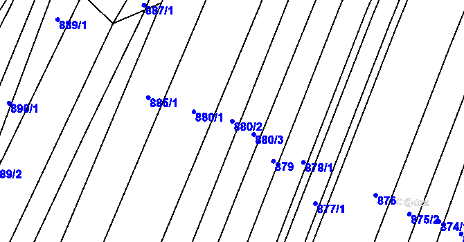 Parcela st. 880/2 v KÚ Domanín, Katastrální mapa