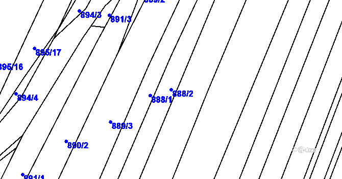 Parcela st. 888/2 v KÚ Domanín, Katastrální mapa