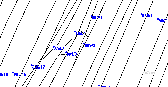 Parcela st. 889/2 v KÚ Domanín, Katastrální mapa