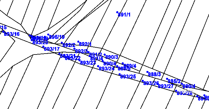 Parcela st. 890/3 v KÚ Domanín, Katastrální mapa