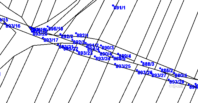 Parcela st. 890/4 v KÚ Domanín, Katastrální mapa