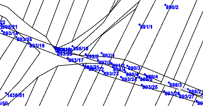 Parcela st. 892/1 v KÚ Domanín, Katastrální mapa
