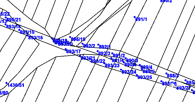 Parcela st. 892/3 v KÚ Domanín, Katastrální mapa