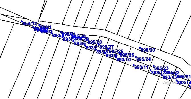 Parcela st. 893/8 v KÚ Domanín, Katastrální mapa