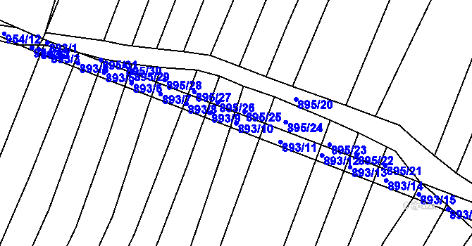 Parcela st. 893/10 v KÚ Domanín, Katastrální mapa
