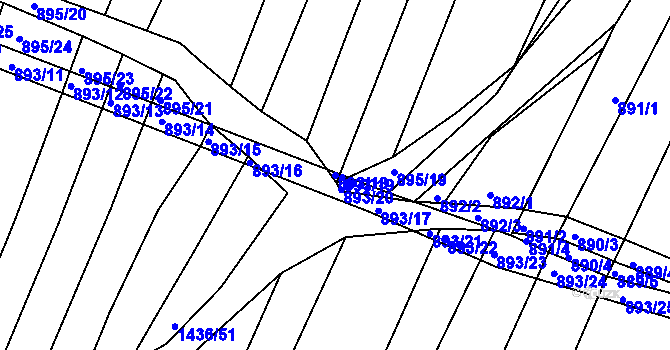 Parcela st. 893/18 v KÚ Domanín, Katastrální mapa