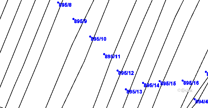 Parcela st. 895/11 v KÚ Domanín, Katastrální mapa