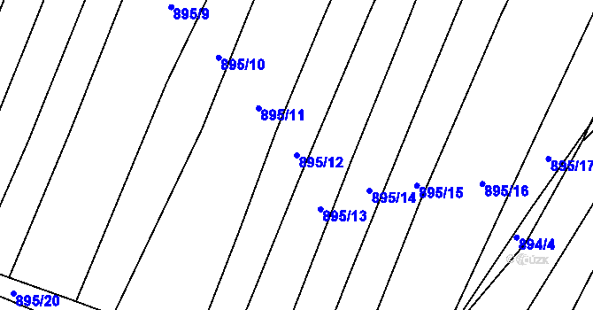 Parcela st. 895/12 v KÚ Domanín, Katastrální mapa