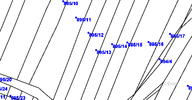 Parcela st. 895/13 v KÚ Domanín, Katastrální mapa