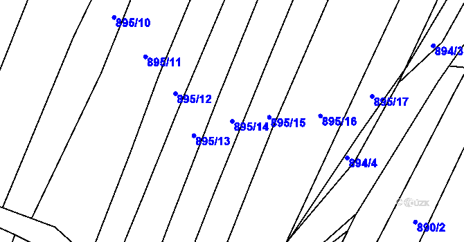 Parcela st. 895/14 v KÚ Domanín, Katastrální mapa