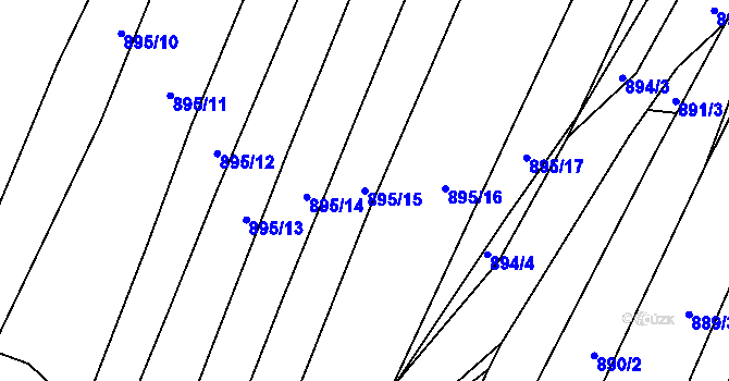 Parcela st. 895/15 v KÚ Domanín, Katastrální mapa
