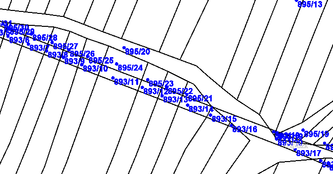 Parcela st. 895/22 v KÚ Domanín, Katastrální mapa