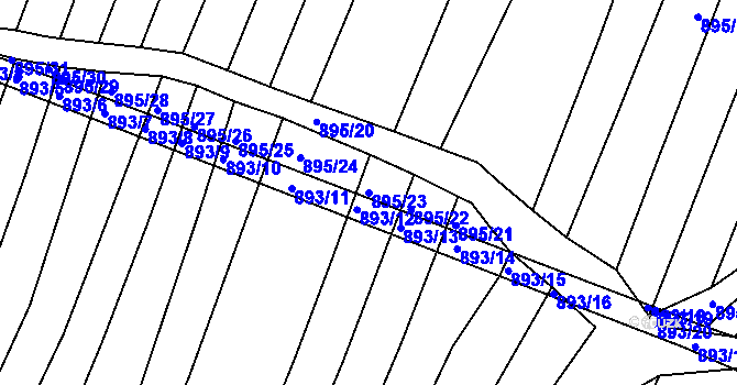 Parcela st. 895/23 v KÚ Domanín, Katastrální mapa